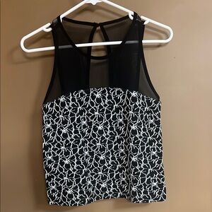 Black and White Floral Women's Top